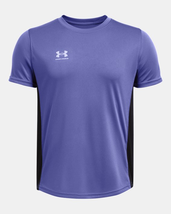Boys' UA Challenger Training Short Sleeve, Purple, pdpMainDesktop image number 0